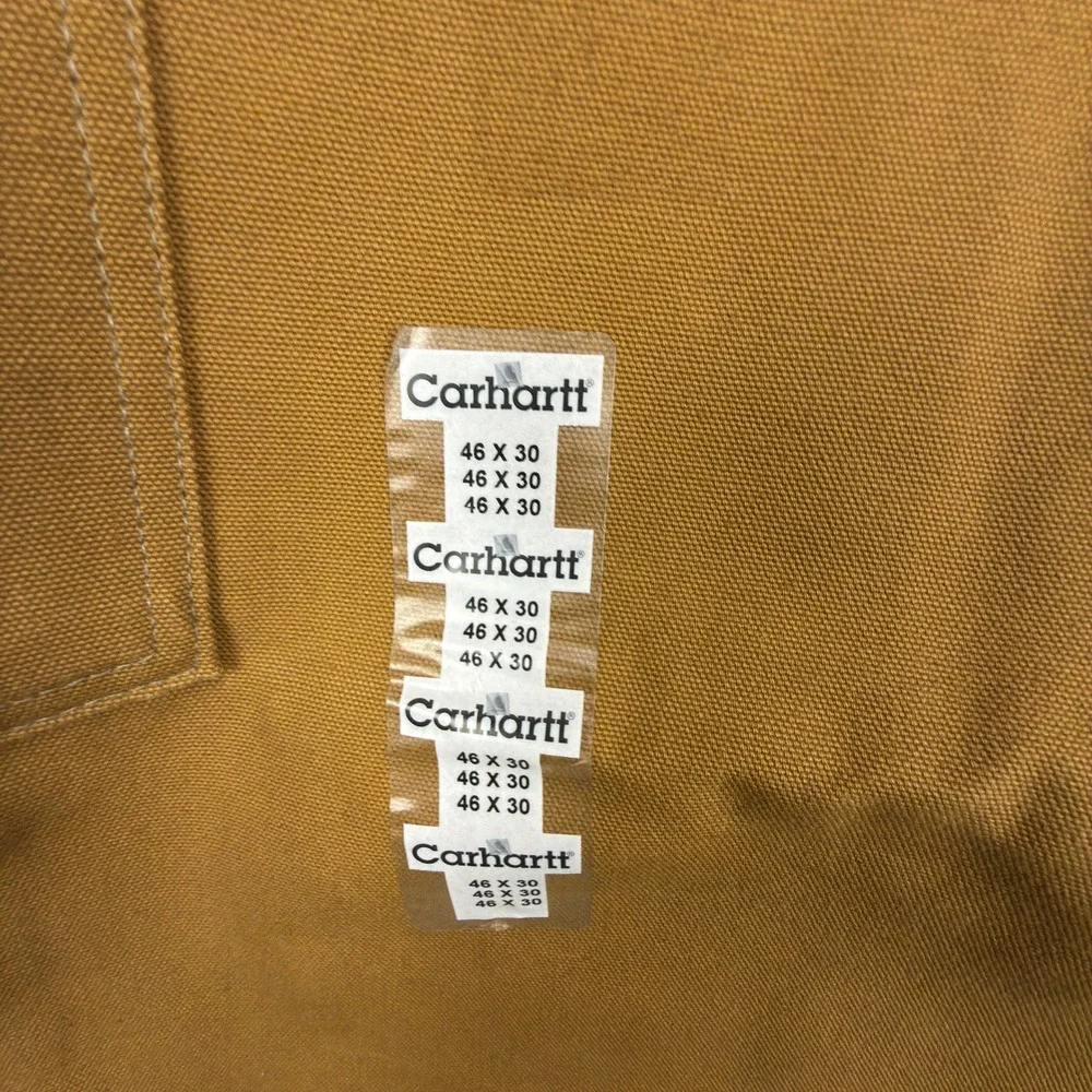 Carhartt R05 BRN Traditional Duck‎ Bib Overalls Zipper to Knee Brown 46x30 NEW